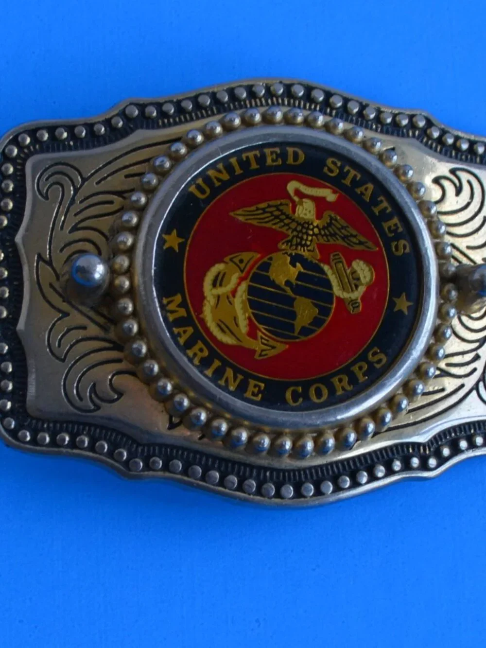 Vintage Western Style United States Marine Corps (USMC) Belt Buckle